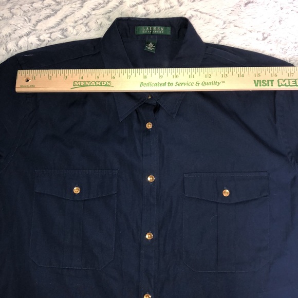 Lauren Ralph Lauren Womans Blouse Navy XL - Picture 8 of 10